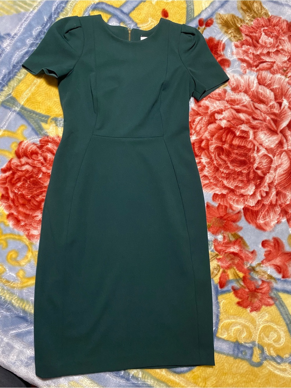 Calvin Klein Dark Green Midi Sheath Dress